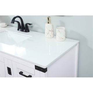 Elegant Decor Grant 48" Aluminum MDF Single Bathroom Vanity in White