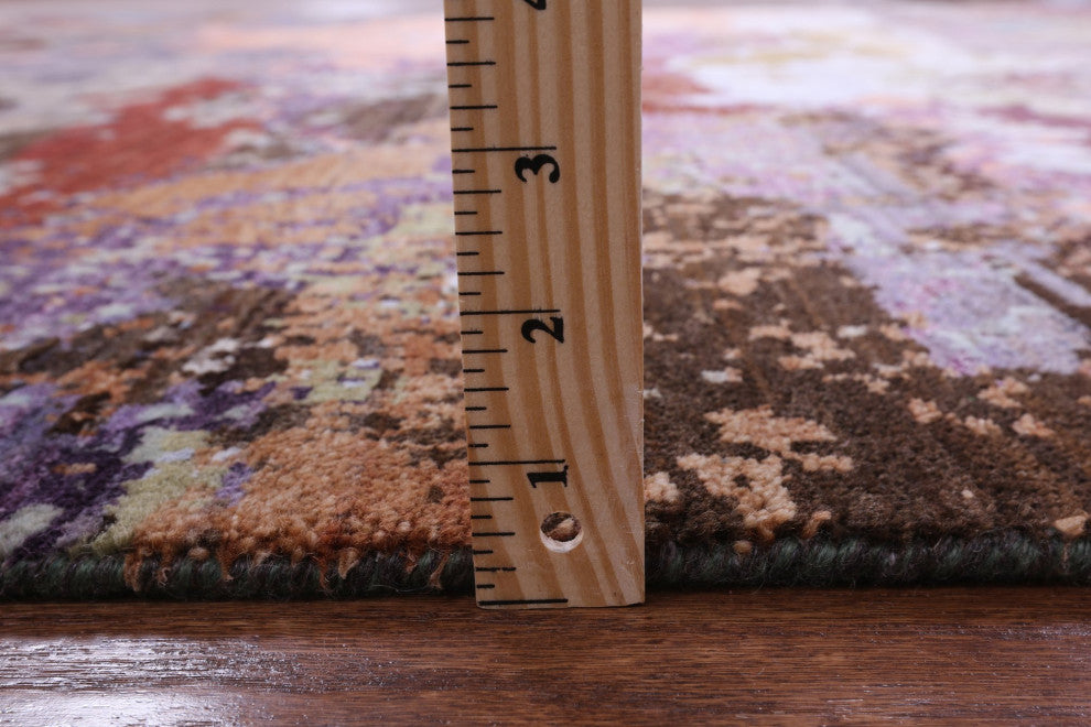 Wool and Silk Abstract Handmade Rug 7' 10" X 10' 0" Q8785