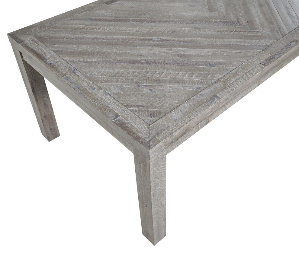 Modus Alexandra Solid Wood Rectangular Dining Table, Rustic Latte