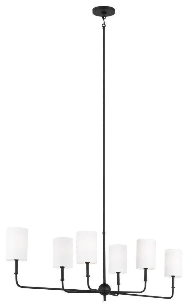 Foxdale Six Light Large Chandelier, Midnight Black