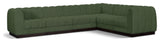 Quinn Chenille Upholstered 6-Piece L-Shaped Modular Sectional, Green