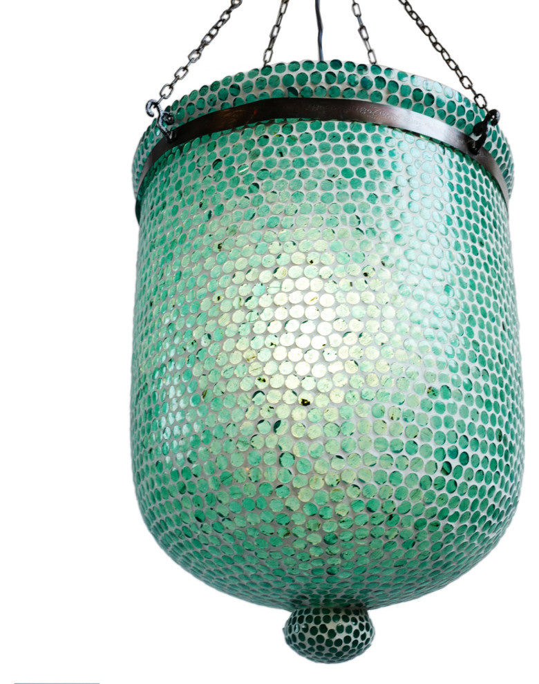 Blue Mosaic Bucket Pendant, Large