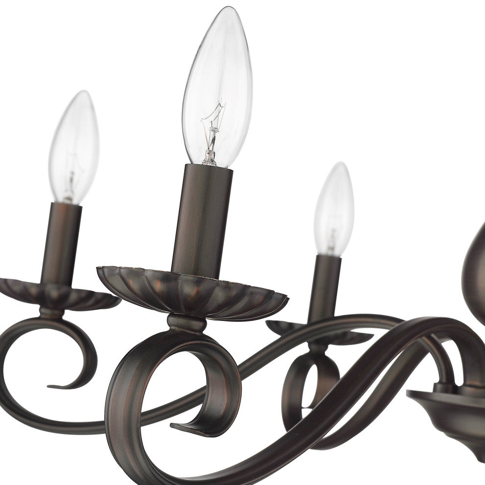 Golden Lighting Larrick 6 Light Semi-Flush Large, Rubbed Bronze