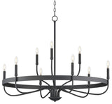 Maxim 14499 Frankie 9 Light 40"W Taper Candle Style Chandelier - Black