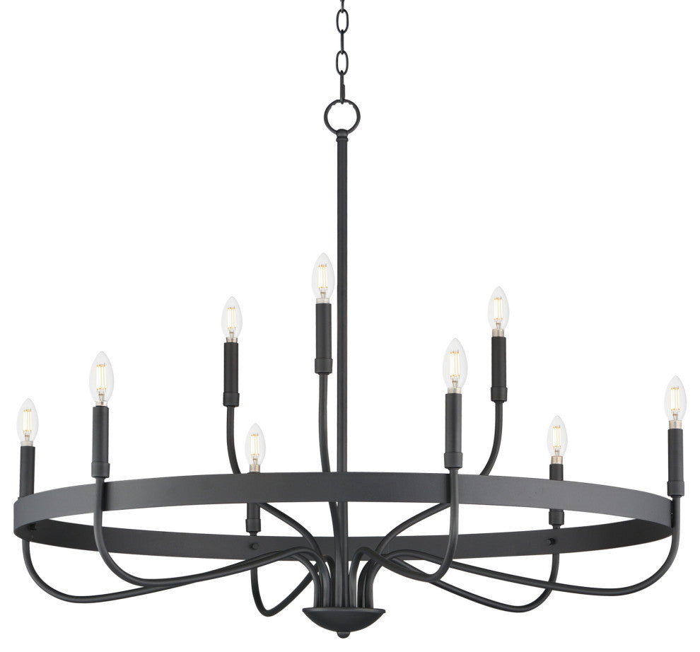 Maxim 14499 Frankie 9 Light 40"W Taper Candle Style Chandelier - Black