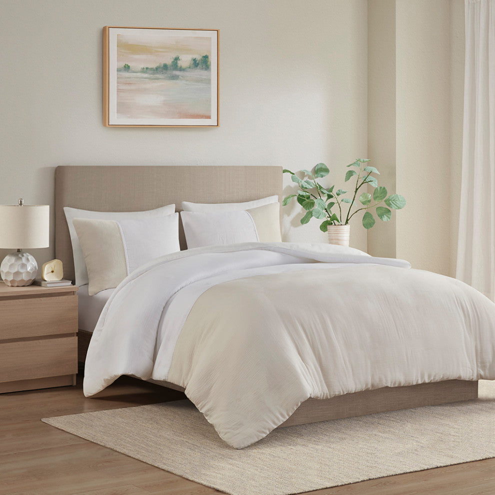 Beautyrest Miro 3 Piece Gauze Oversized Duvet Cover Set