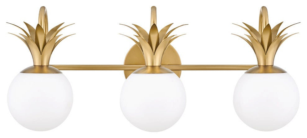 Hinkley Palma Medium Three Light Vanity, Heritage Brass