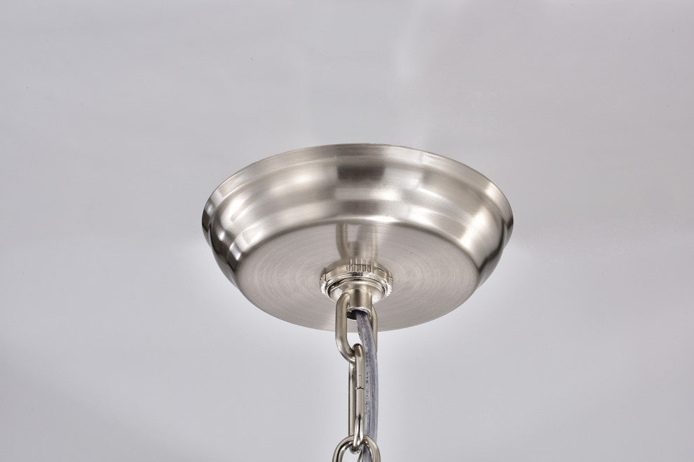 4-Light Brushed Nickel Lantern Pendant Chandelier 16in.