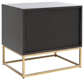 Safavieh Couture Adelyn 2 Drawer Nightstand, Charcoal/Gold