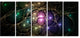 Myriad of Colored Space Circles, Abstract Canvas Art Print, 60"x28", 5 Panels