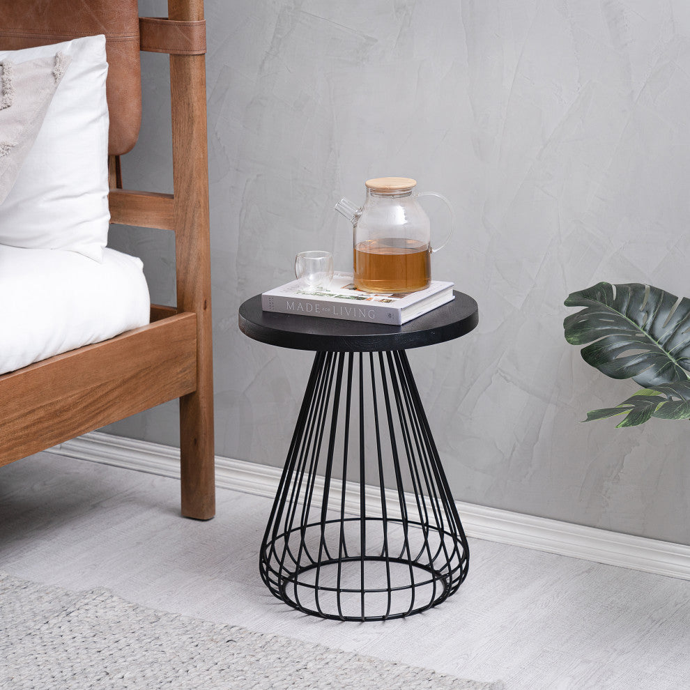 Melody Designer Cage Table, Black/Black