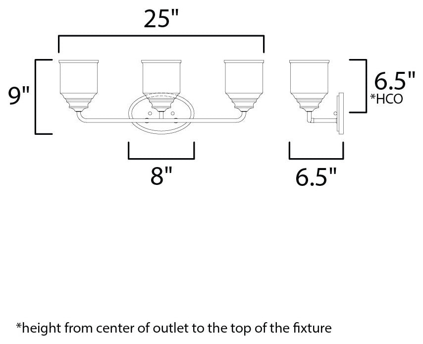 Maxim 12263CD Acadia 3 Light 25"W Bathroom Vanity Light - Satin Nickel