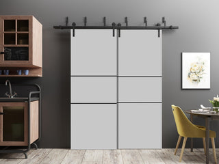 Slab Barn Door Panel 36 x 96 | Planum 0014 Grey Ash with  | Sturdy Finished