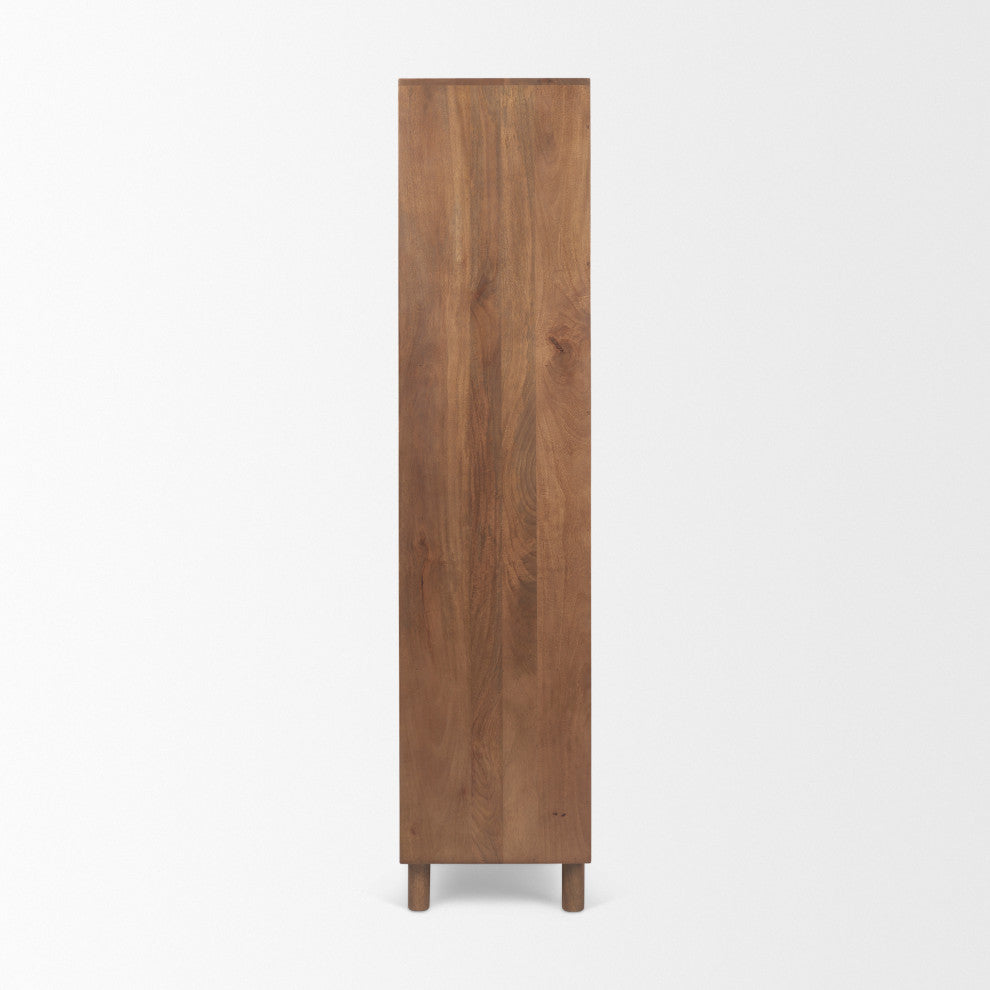 Astrid 36.0L x 17.0W x 70.0H Medium Brown Solid Wood Armoire