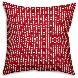 Choose Happiness Quote Red Arrows Pattern Spun Poly Pillow, 18x18