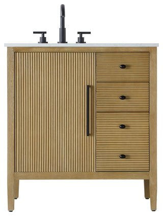 Home Living 32" Single Bathroom Vanity, Linen Oak