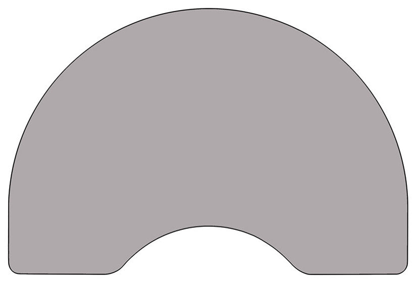 48''Wx96''L Kidney Gray Thermal Laminate Activity Table