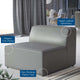 Sofa Middle Chair, Faux Vegan Leather, Gray, Modern, Lounge Hospitality
