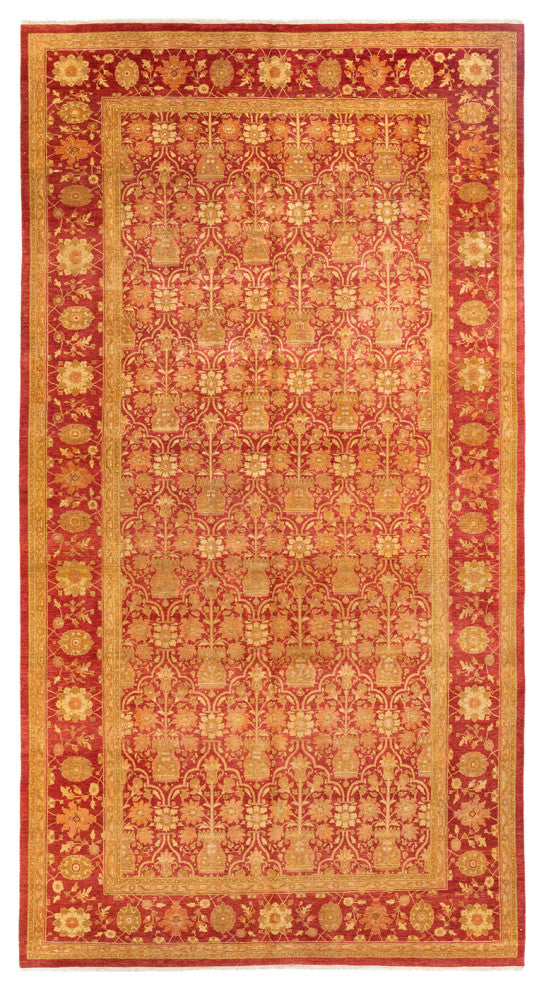 Eclectic, One-of-a-Kind Hand-Knotted Area Rug Red, 8'2"x15'5"
