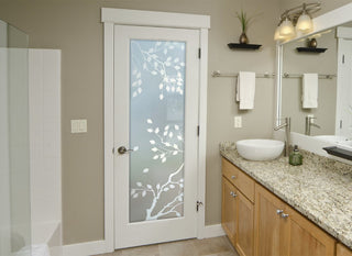 Interior Doors - Cherry Tree Frosted Glass Design - 28" x 80" - CUSTOMIZE...