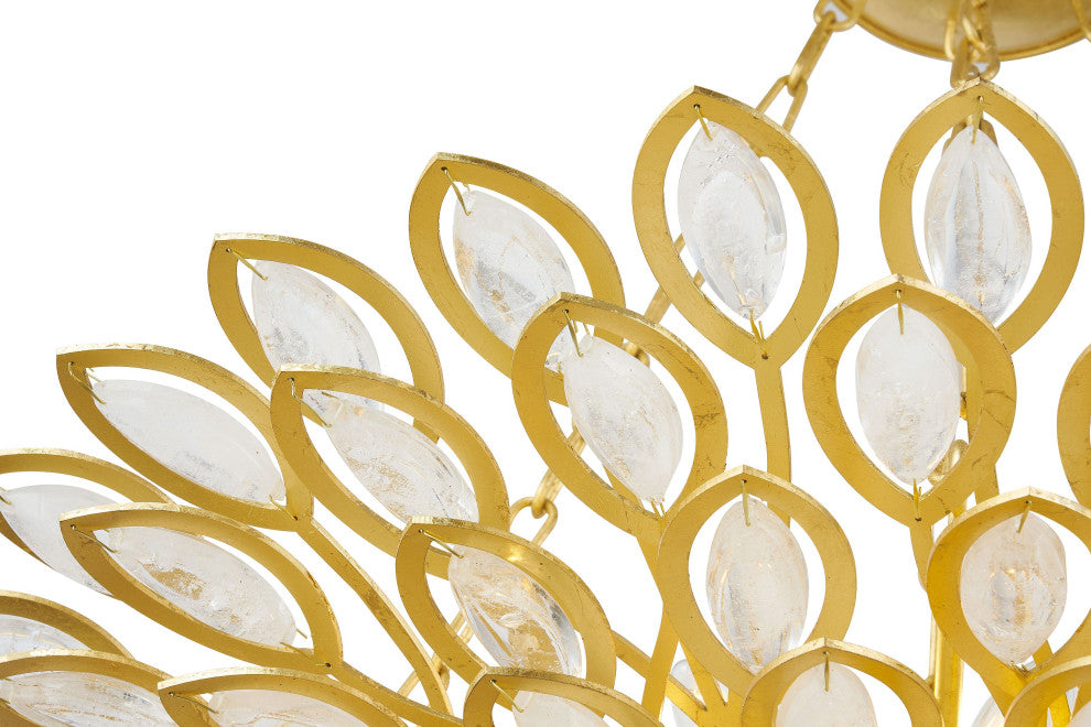 Vittoria 24" Wide 4-Light Gold Leaf Chandelier