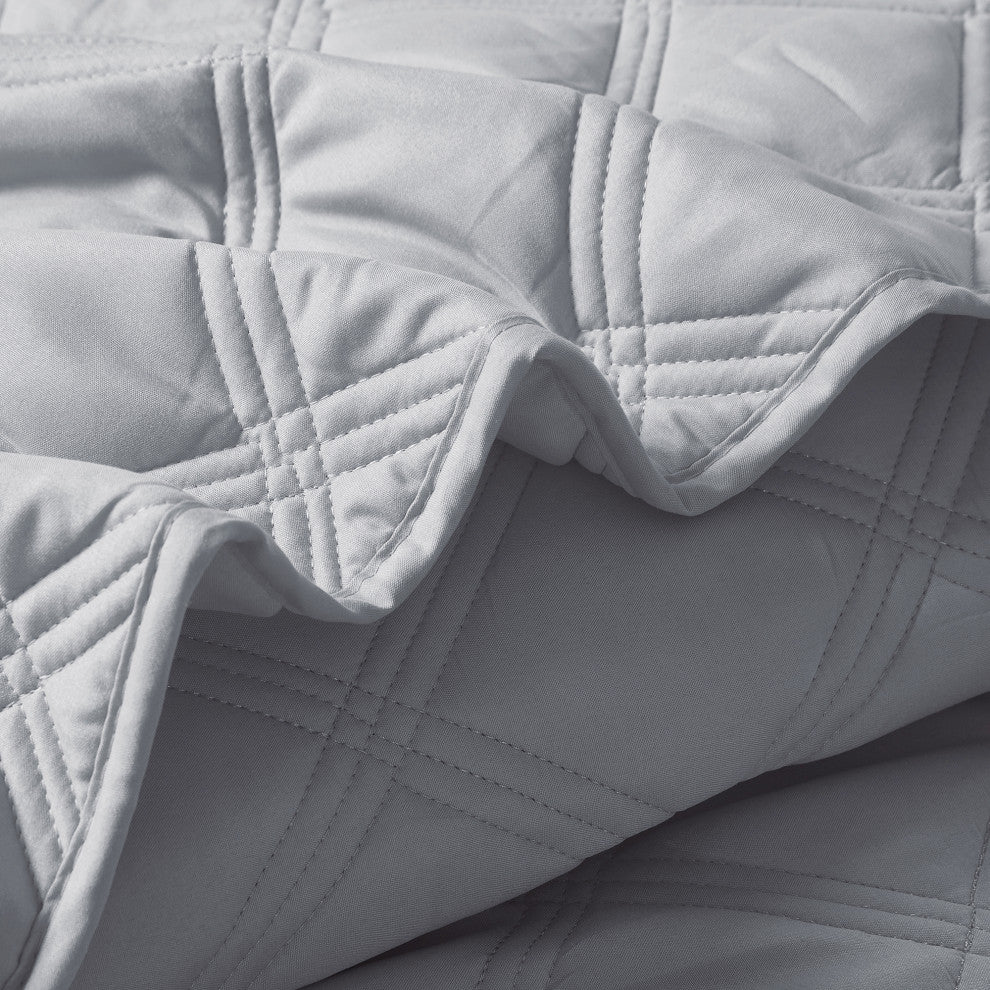 Charleston Down Alternative Bed Spread Set, Ash Gray, Queen