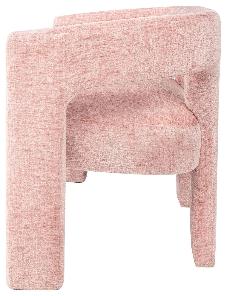 Gwen Modern Luxury Jacquard Fabric Upholstered Sculpture Bench - Pink