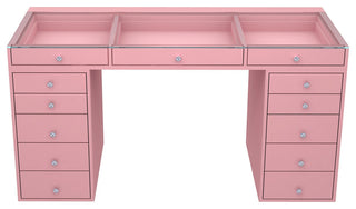 SlayStation Pro 2.0 Tabletop and Drawers Bundle, Light Pink, 5 Drawers