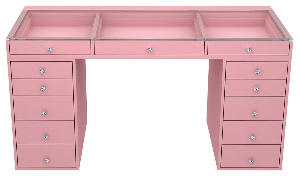 SlayStation Pro 2.0 Tabletop and Drawers Bundle, Light Pink, 5 Drawers