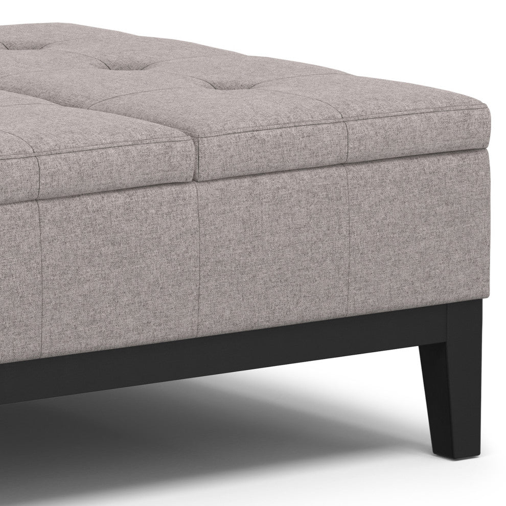 Dover Lift Top Coffee Table Storage Ottoman, Cloud Grey