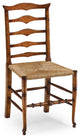 Triangular Detail Ladder Back Chair With Rush Seat, Side