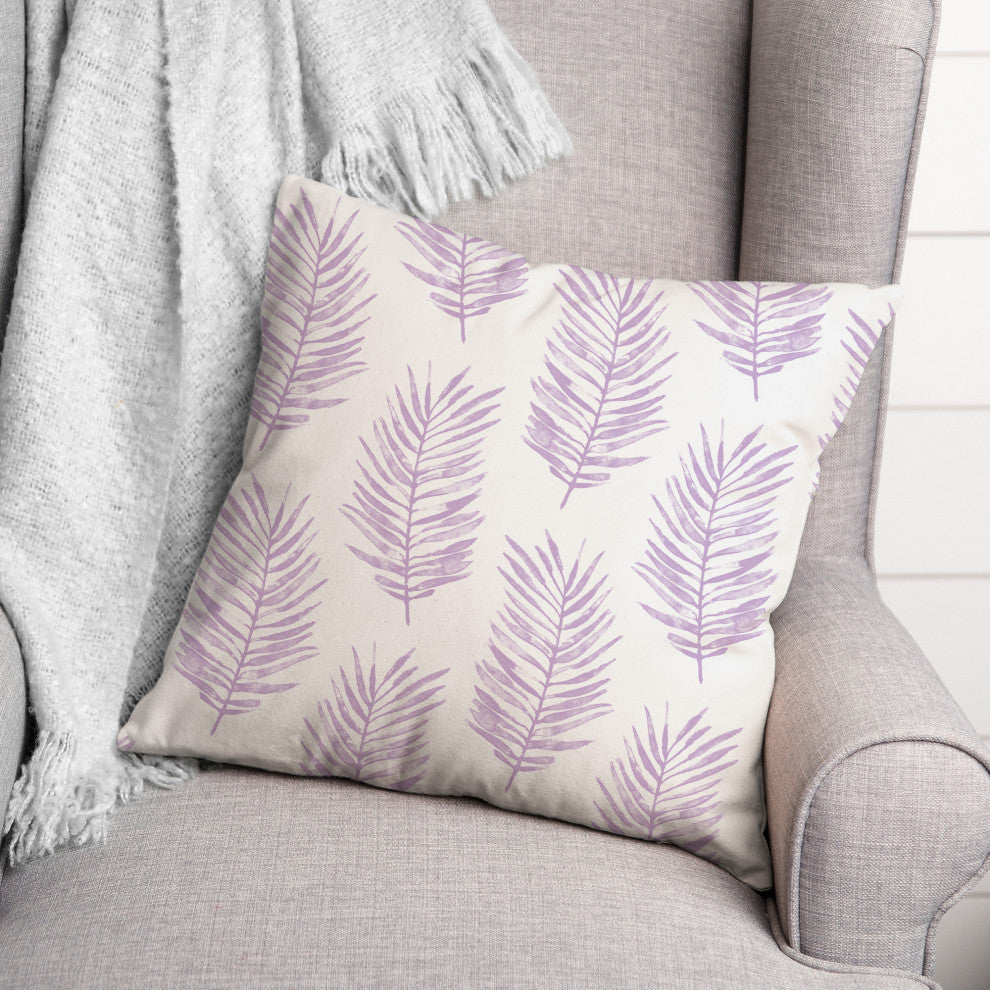 Purple Fern Leaves 20x20 Indoor/Outdoor Pillow