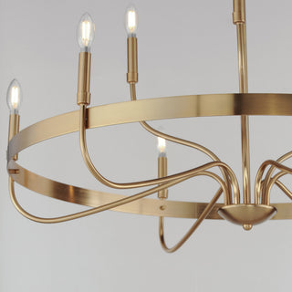 Maxim 14499 Frankie 9 Light 40"W Taper Candle Style Chandelier - Satin Nickel