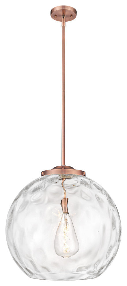 Athens Water Glass Pendant, Antique Copper, Clear Water Glass, Clear Water Glass