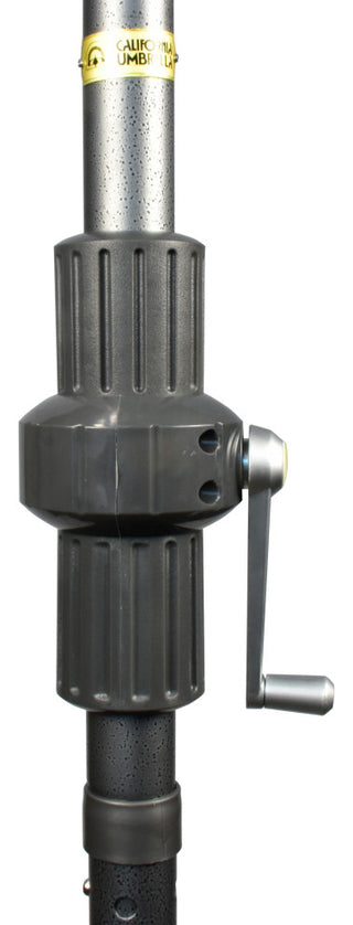 11' Grey Collar Tilt Crank Aluminum Umbrella, Pacifica, Capri