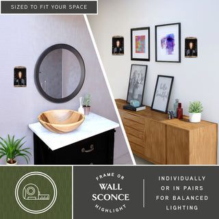 Kodiak 8" Wall Light Black and Burnished Teak