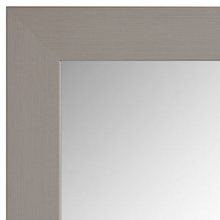 Pendleton Framed Wall Mirror, Satin Nickel, 28" X 60"