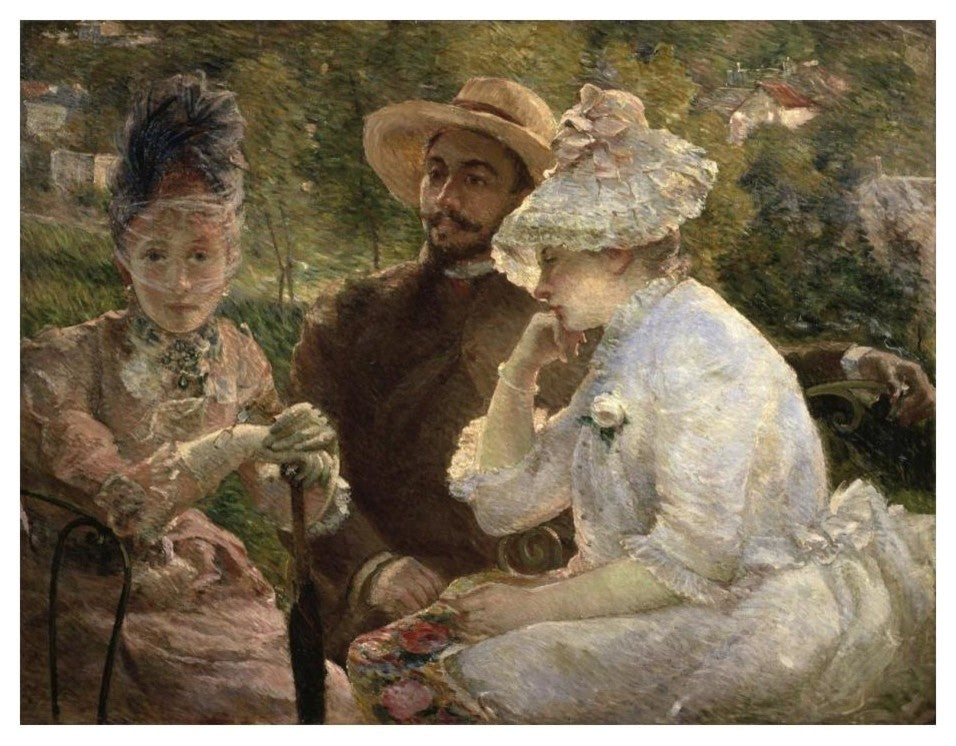"On the Terrace at Sevres" Digital Paper Print by Marie Bracquemond, 24"x19"