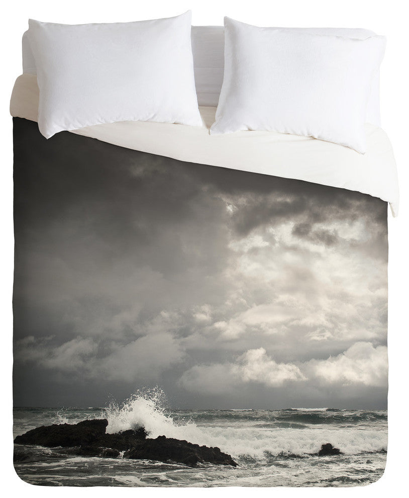 Deny Designs Bird Wanna Whistle White Water Duvet Cover - Lightweight