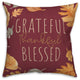 Grateful Thankful Blessed 3 18"x18" Spun Poly Pillow