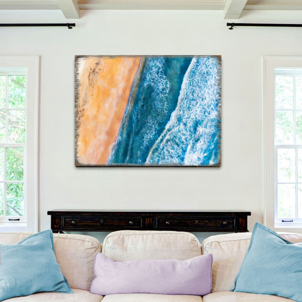 Ocean Shore Art Wooden Wall Art, X-Large 36x24