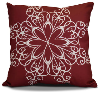 Decorative Holiday Pillow Geometric Print, Cranberry, 18"x18"