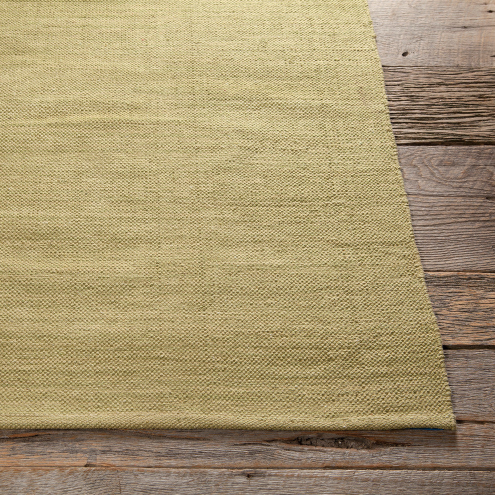 India Contemporary Area Rug, Green, 7'9"x10'6" Rectangle