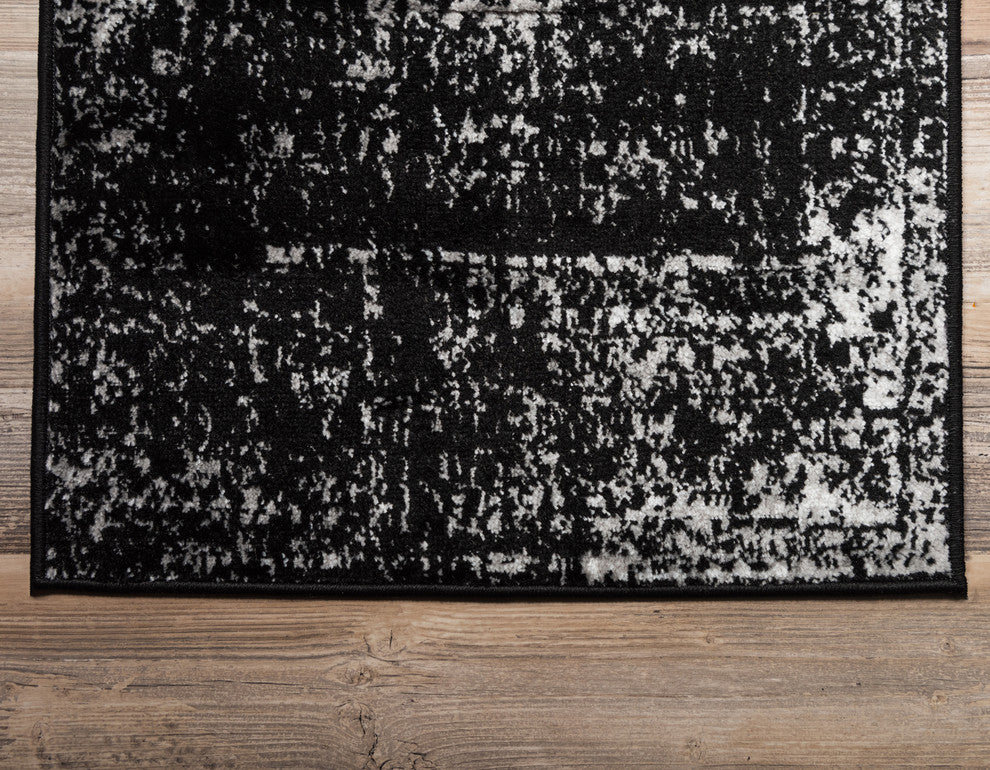 Unique Loom Black Casino Sofia 2'x6'7" Runner Rug