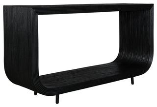 Uttermost 50055 Compton 58"W Mahogany and Rattan Table - Black