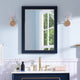 Solid Wood Beleved Edge Rectangular Framed Bathroom Wall Vanity Mirror, Navy Blue, 24"?x32"