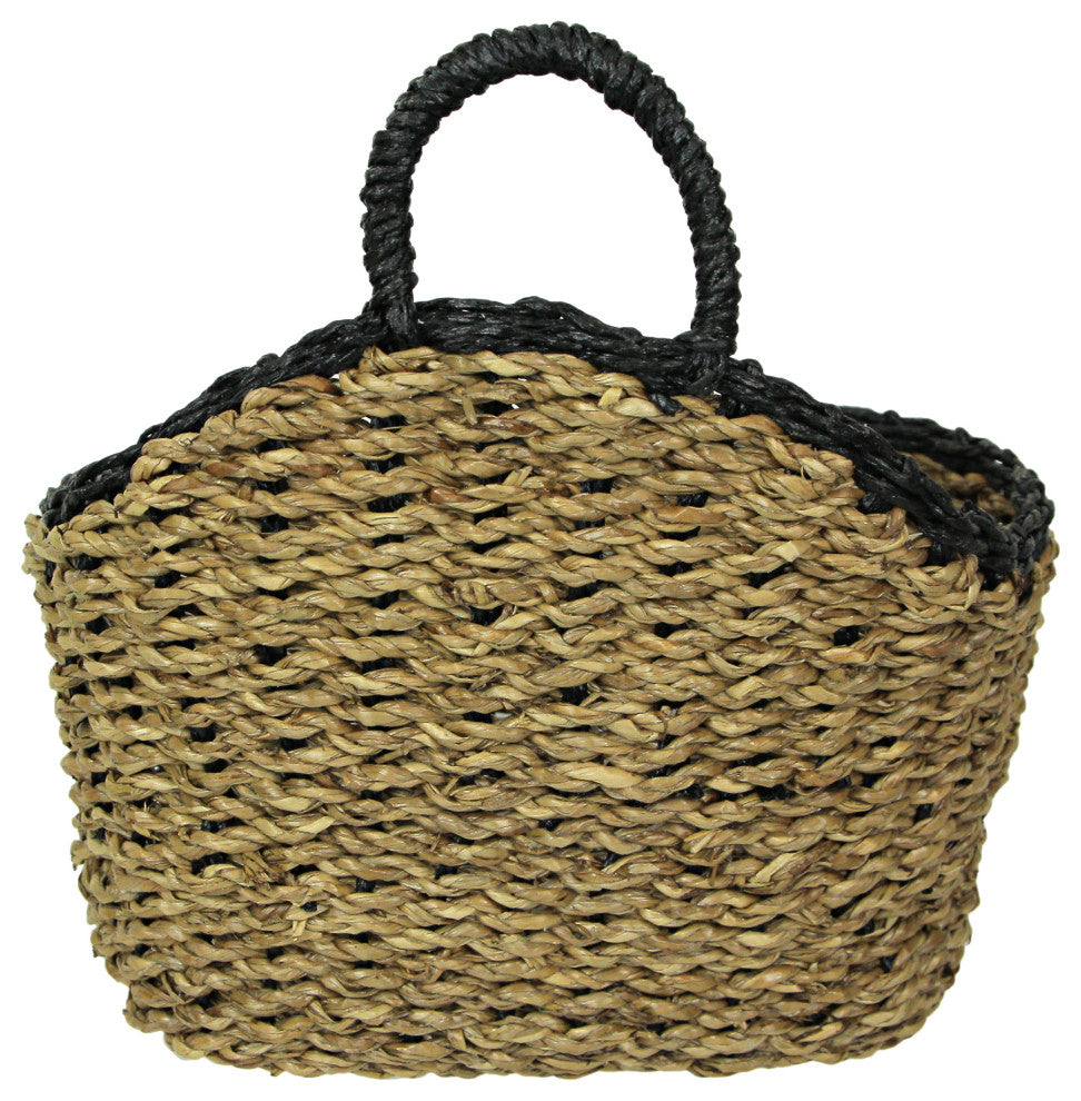 Set of 3 Woven Seagrass Baskets Decorative Rustic Home Storage Decor Organizer
