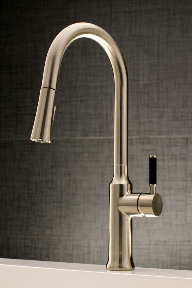Gourmetier Single-Handle Pull-Down Kitchen Faucet, Brushed Nickel
