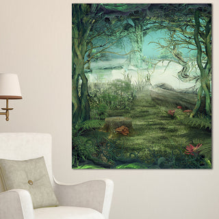 "Green Forest Glade" Landscape Art Canvas Print, 30"x40"