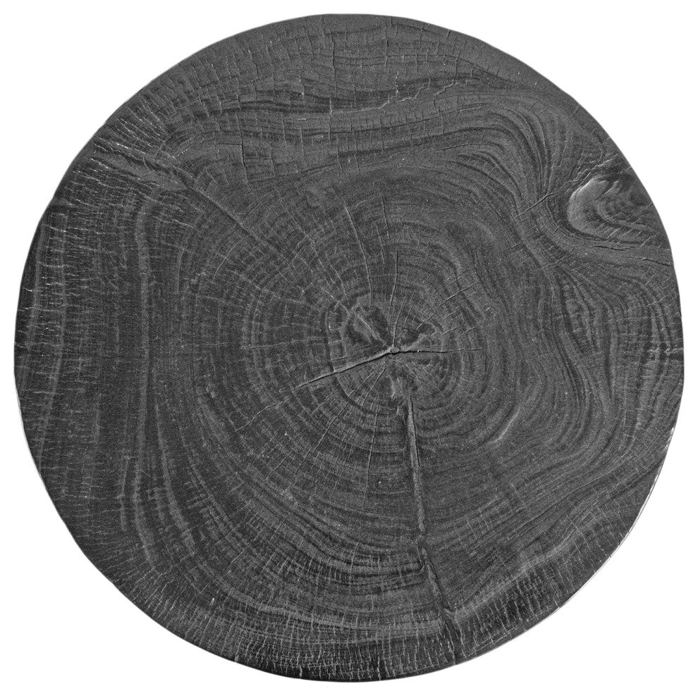 Ebony Hourglass Wood Stool Table
